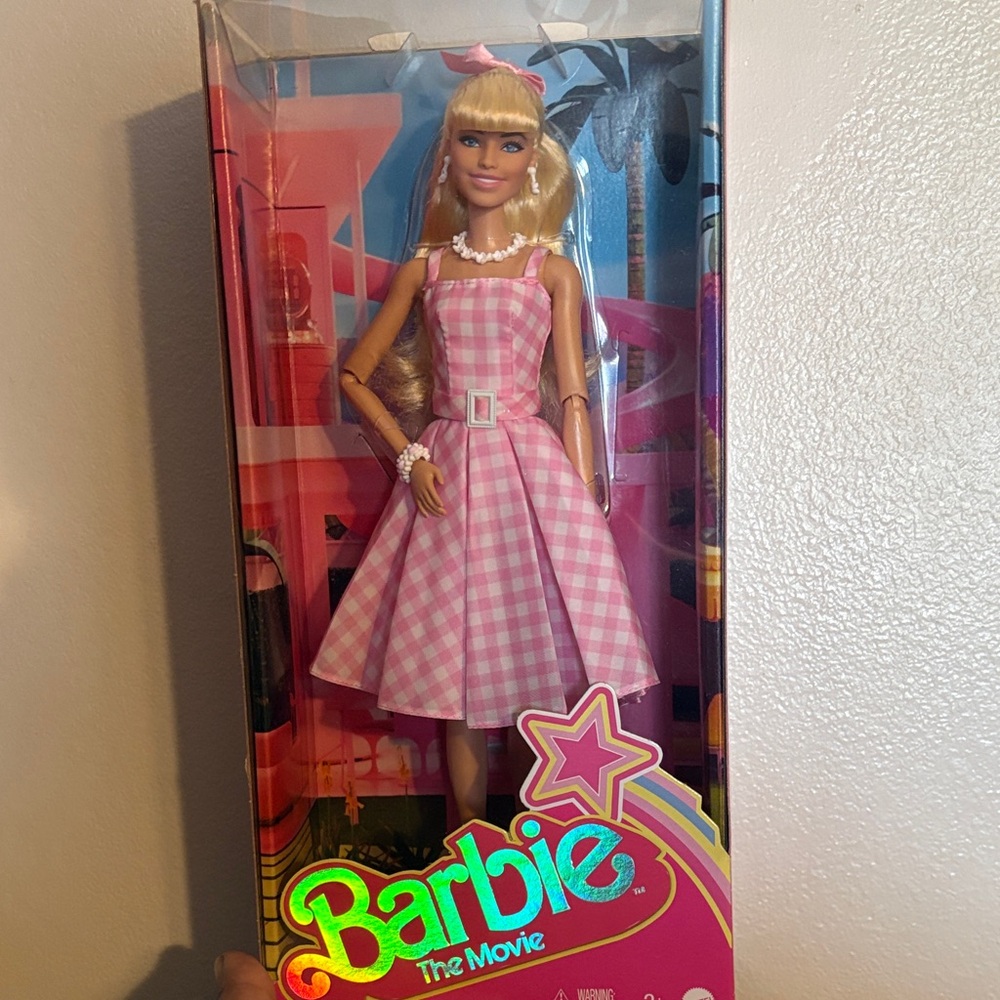 Barbie The Movie Doll in Pink Checkered Dress